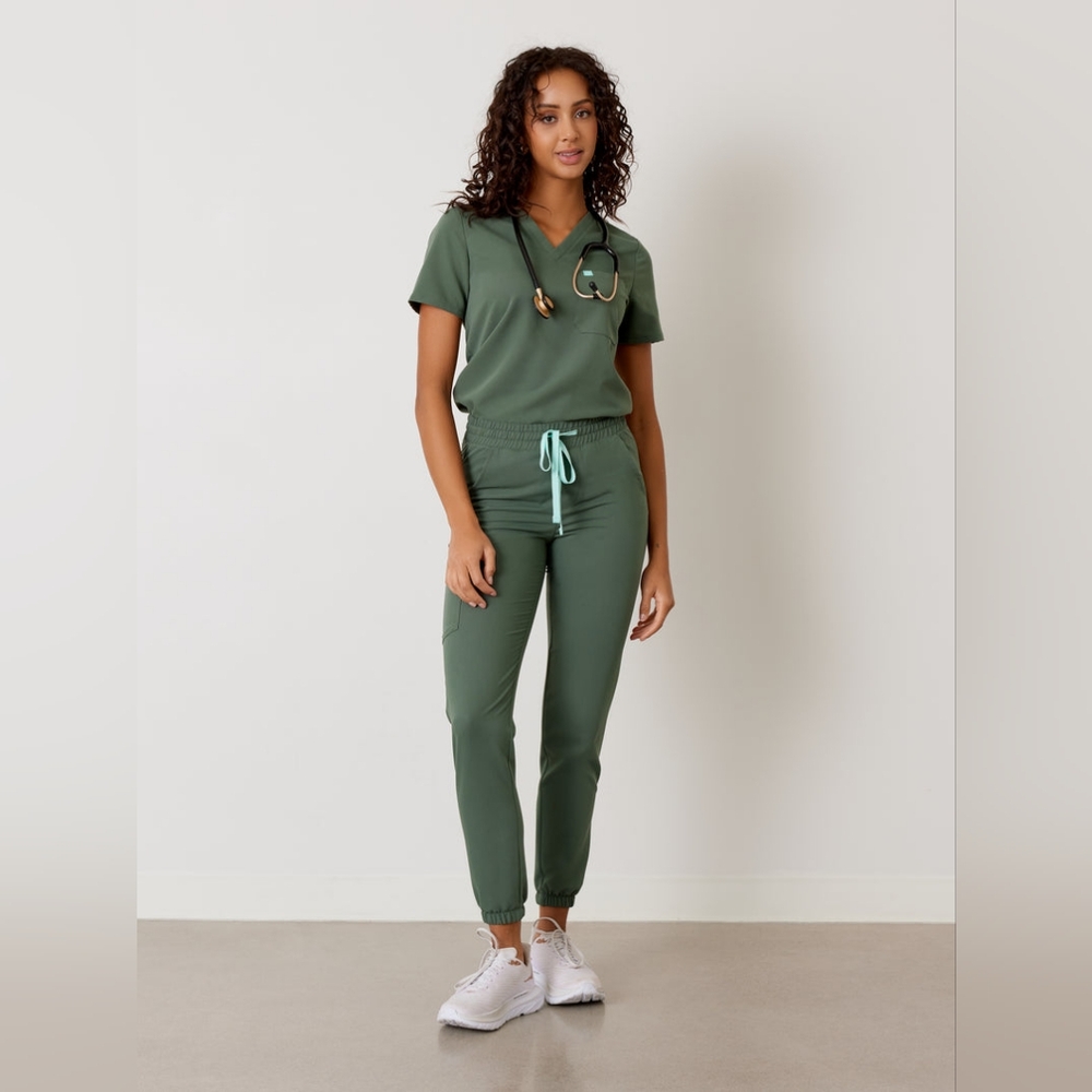 Garde Malade Scrub Set - Vert Givré
